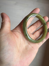 Load image into Gallery viewer, 53.2mm certified type A 100% Natural green/yellow with dark green floating flowers Jadeite Jade bangle PC104-9106
