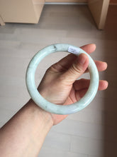 Load image into Gallery viewer, 75.2mm certified Type A 100% Natural light green white round cut plus size Jadeite Jade bangle BP172-1258
