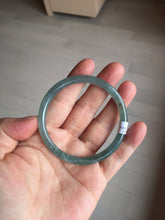 Load image into Gallery viewer, 53.5mm Certified Type A 100% Natural light green/blue slim round cut Guatemala Jadeite bangle PB128-1480
