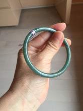 Load image into Gallery viewer, 57.3mm Certified Type A 100% Natural light green/blue/gray Guatemala slim round cut Jadeite bangle BP205-1023
