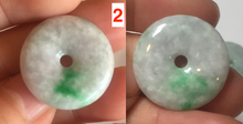 Load image into Gallery viewer, 19.3-22.4mm Type A 100% Natural sunny green/purple/gray Jadeite Jade Safety Guardian Button donuts Pendant group BL147
