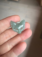 Load image into Gallery viewer, 100% natural type A dark green/gray Guatemala jadeite jade fox mask pendant necklace BP176
