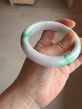 Load image into Gallery viewer, 卖了  57mm certified Type A 100% Natural sunny green/purple/white(白底青) Jadeite Jade bangle BF138-4073
