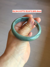 Load image into Gallery viewer, Sale! 55-56mm Certified type A 100% Natural dark green/blue/black/gray Guatemala Jadeite bangle group GL34
