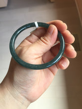Load image into Gallery viewer, 56.6mm Certified Type A 100% Natural dark green/blue/gray Guatemala slim round cut Jadeite bangle PA142-8835
