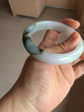 Load image into Gallery viewer, 53.5mm certified 100% natural Type A light green/purple/yellow(Fu Lu Shou) jadeite jade bangle AJ72-8589
