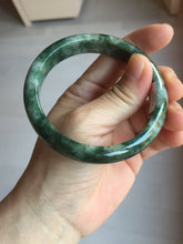 Load image into Gallery viewer, 58.3mm Certified Type A 100% Natural dark green gray black Jadeite bangle PD137-6280
