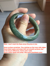 Load image into Gallery viewer, 54mm Certified 100% natural Type A oily dark green/gray/black (老油青) jadeite jade bangle PD128-6285

