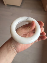 Load image into Gallery viewer, 55.3mm certified 100% Natural White/beige chubby Hetian nephrite Jade bangle HE83-6313
