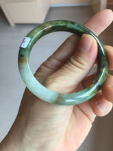 Load image into Gallery viewer, 51.8mm certified 100% natural Type A deep forest green/mountain yellow brown jadeite jade bangle PA77-6300
