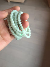 Load image into Gallery viewer, 4.7mm 100% natural type A light green white jadeite jade beads bracelet for size 50-55mm hand group BP155
