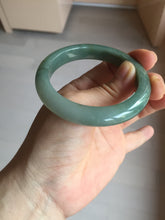 Load image into Gallery viewer, 53.2mm certified type A 100% Natural dark green/gray/yellow Jadeite Jade bangle AF96-7577
