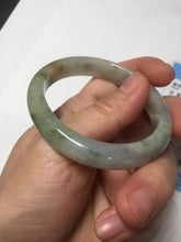 Load image into Gallery viewer, 51mm certified Type A 100% Natural icy watery dark green yellow black(WuJi) oval Jadeite Jade bangle BM111-2668
