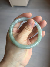 Load image into Gallery viewer, 54.5mm Certified type A 100% Natural  light green gray round cut Jadeite bangle PD37-9602
