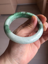 Load image into Gallery viewer, 57.7mm certified 100% natural type A sunny green/black jadeite jade bangle AU52-0234
