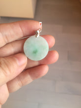 Load image into Gallery viewer, 100% Natural type A sunny green/yellow round Jadeite Jade safe and sound pendant group BL145
