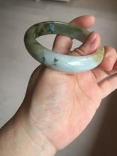 Load image into Gallery viewer, 55.5mm certificated Type A 100% Natural oily dark green/yellow/brown Jadeite Jade bangle D132-4069
