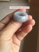 Load image into Gallery viewer, 100% natural type A light purple/green/white broad jadeite jade band ring thumb ring Pb42
