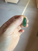 Load image into Gallery viewer, 100% Natural type A icy watery dark green/black/gary Jadeite Jade belssed melon pendant PC124-4
