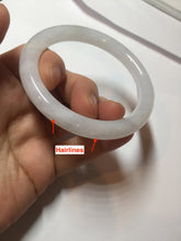 Load image into Gallery viewer, 54.5mm certified 100% natural Type A icy watery light green/white round cut jadeite jade bangle PB103-(4324)

