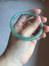 Load image into Gallery viewer, 56.5mm Certified Type A 100% Natural light green/blue/gray Guatemala slim round cut Jadeite bangle PD71-8153
