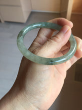 Load image into Gallery viewer, 55mm Certified Type A 100% Natural icy watery light green/dark green/black round cut Jadeite bangle PD109-8541
