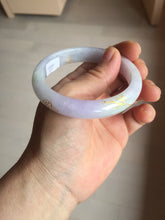 Load image into Gallery viewer, 55.5mm 100% Natural type A light green purple white carved and golden-painted Jadeite Jade bangle BP169-0272
