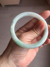 Load image into Gallery viewer, 53.6mm certified 100% natural type A white/sunny green round cut jadeite jade bangle AU38-9812
