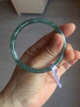 Load image into Gallery viewer, 55mm Certified Type A 100% Natural light green/blue slim round cut Guatemala Jadeite bangle PB31-5622
