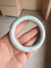 Load image into Gallery viewer, 53.6mm Certified 100% natural Type A sunny green/purple/brown chubby round cut jadeite jade bangle BQ36-5804
