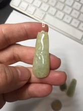 Load image into Gallery viewer, 100% Natural type A green/yellow Jadeite Jade bamboo pendant group F158
