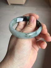 Load image into Gallery viewer, 47mm Certified Type A 100% Natural dark green Jadeite Jade oval bangle AH93-4483
