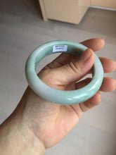 Load image into Gallery viewer, 56.3mm certified 100% natural type A light green white chubby jadeite jade bangle BQ62-6872
