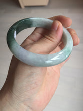 Load image into Gallery viewer, 54.5mm certified 100% natural icy watery oily dark green purple jadeite jade bangle B111-9119
