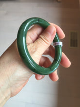 Load image into Gallery viewer, 57.5mm certified 100% Natural dark green black (碧玉) nephrite Jade bangle HN12-1581
