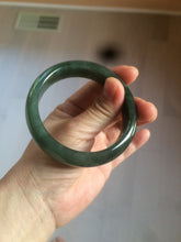 Load image into Gallery viewer, 57.7mm certificated type A 100% Natural dark green/Jadeite Jade bangle S61-1098
