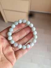 Load image into Gallery viewer, 100% natural type A green/white jadeite jade beads bracelet group BK54
