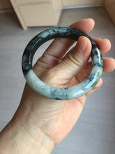 Load image into Gallery viewer, 已经卖 54.8mm Certified Type A 100% Natural dark green black/white (black water and white mountains,白山黑水) Jadeite bangle PD142-6233
