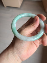 Load image into Gallery viewer, 56.5mm 100% natural type A white/sunny green round cut jadeite jade bangle BL108
