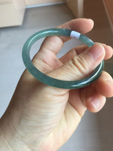 Load image into Gallery viewer, 55.7mm Certified Type A 100% Natural icy watery spring-water green/blue/gray Guatemala slim round cut Jadeite bangle PA104-5534
