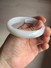 Load image into Gallery viewer, 52mm certified Type A 100% Natural sunny green/white/red oval Jadeite Jade bangle E92-0263
