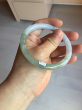 Load image into Gallery viewer, 55mm Certified Type A 100% Natural green white slim round cut Jadeite Jade bangle Y169-3693
