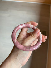 Load image into Gallery viewer, 58mm 100% natural rose pink round cut rose stone (Rhodonite)bangle sy4
