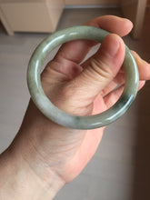 Load image into Gallery viewer, 54mm Certified Type A 100% Natural dark green gray round cut Jadeite bangle AU45-0896
