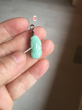 Load image into Gallery viewer, 100% natural type A icy watery jadeite jade sunny green/white/purple/yellow 3D PiXiu (貔貅) pendant necklace PC29
