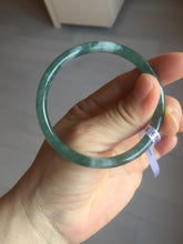 Load image into Gallery viewer, 55mm Certified Type A 100% Natural light green/blue slim round cut Guatemala Jadeite bangle PB31-5622
