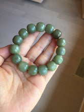 Load image into Gallery viewer, 100% Natural 13.8x12.5mm dark green/gray/brown vintage style nephrite Hetian Jade bead bracelet HF76
