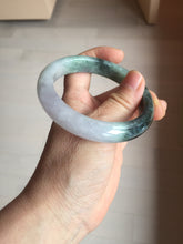 Load image into Gallery viewer, 57.9mm 100% Natural type A dark greenpurple carved and golden-painted Jadeite Jade bangle BP168-0261
