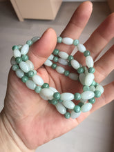 Load image into Gallery viewer, 100% natural type A light green jadeite jade beads bracelet group BQ76
