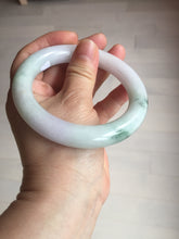 Load image into Gallery viewer, 卖了 60mm certified Type A 100% Natural light sunny green white purple chubby round cut Jadeite Jade bangle BQ70-8570
